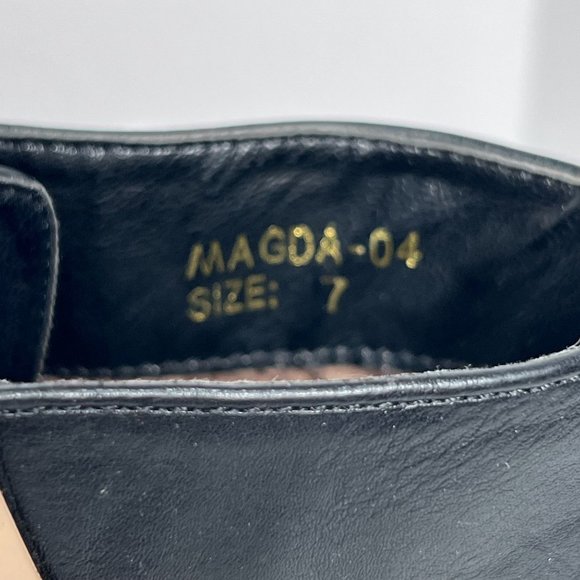 Cleopatra Magda 6 inch Heel Platform‎ Booties Sz 7 Black Lace up Gold Plate - Picture 2 of 14